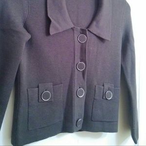 Dark olive (army?) green scoop neck sweater